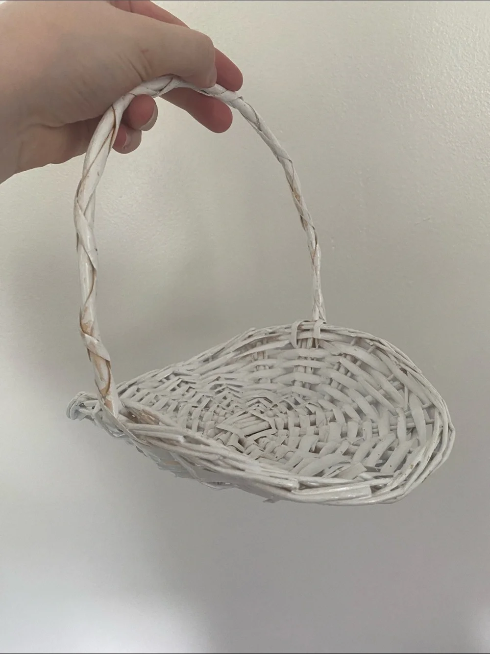 White Woven Handled Basket